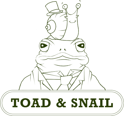 toad and snail illustration green